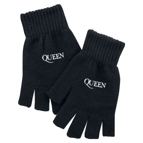 Queen Logo rukavice bez prstů černá