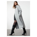 Trendyol Gray Collar Detailed Oversize Woolen Coat