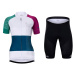 HOLOKOLO Cyklistický krátký dres a krátké kalhoty - ENGRAVE LADY - bílá/vícebarevná/modrá/černá/