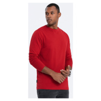 Ombre Pánské tričko s dlouhým rukávem Eliwn červená Červená