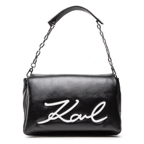 Černá kožená kabelka - KARL LAGERFELD | Signature