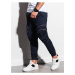 Tmavě modré pánské zkrácené kapsáčové kalhoty Ombre Clothing P996