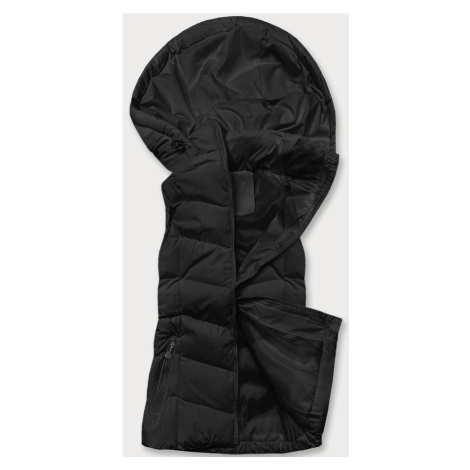 Černá dámská péřová vesta s kapucí (5M720-392) J.STYLE
