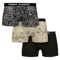 boxerky pánské URBAN CLASSICS - 3-Pack - digital camo/aztec