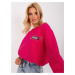 FUCHSIOVÁ CROP TOP MIKINA -FUCHSIA Tmavě růžová