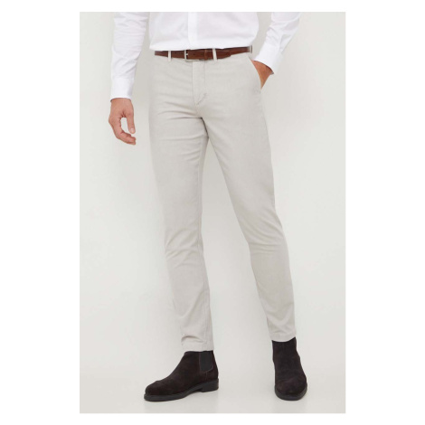 Kalhoty Tommy Hilfiger pánské, šedá barva, ve střihu chinos, MW0MW33913