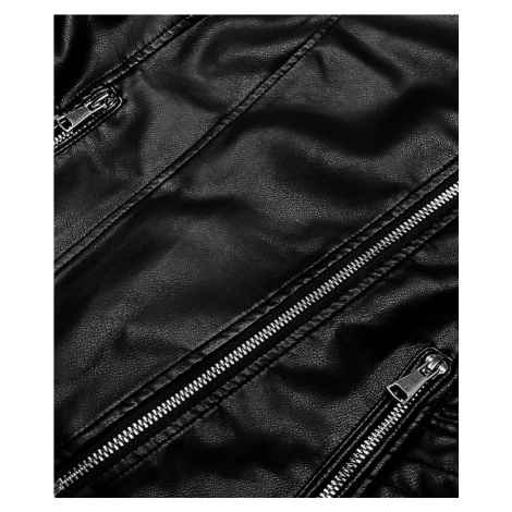 Černá dámská bunda ramoneska s límcem (11Z8036) J.STYLE