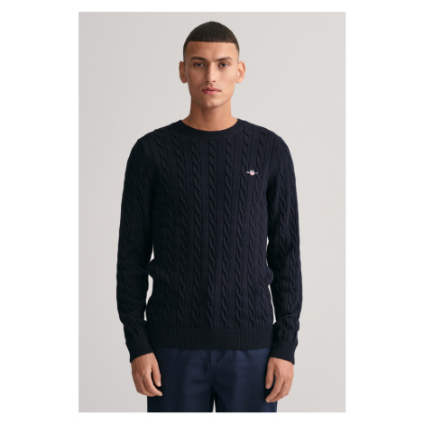 SVETR GANT COTTON CABLE C-NECK modrá