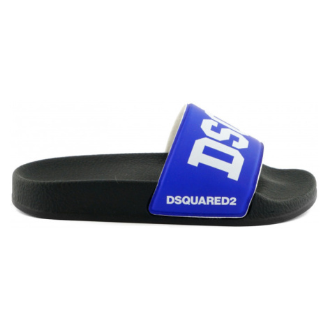 Pantofle dsquared2 sandals maxi logo print modrá Dsquared²