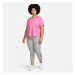 Nike ONE DRI-FIT Dámské sportovní tričko plus size, růžová, velikost