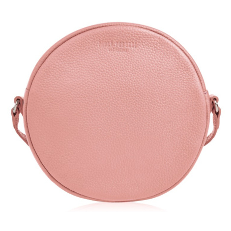 Dámská kulatá kožená crossbody PERUZZI na rameno; růžová