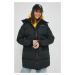 Péřová bunda Converse dámská, černá barva, zimní, oversize, 10023725.A03-CONVERSEBL
