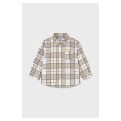 Dětská bavlněná košile Mayoral béžová barva, 2109
