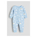 H & M - Vzorovaný pyžamový overal - modrá
