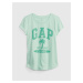Zelené holčičí tričko organic logo GAP GAP