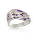 Luxusní stříbrný prsten zdobený fialovým smaltem STRP0400F