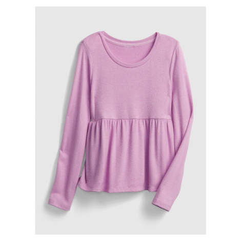 Růžové holčičí tričko snit peplum GAP