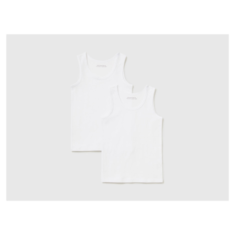 Benetton, Two Stretch Organic Cotton Tank Tops United Colors of Benetton