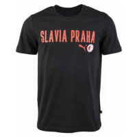 Puma SLAVIA PRAGUE GRAPHIC TEE Pánské triko, černá, velikost