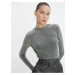 Koton Knitwear Sweater Washed Camisole Long Sleeve Round Neck