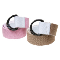 Easy D-Ring Belt Kids 2-Pack bílá/béžová+bílá/růžová