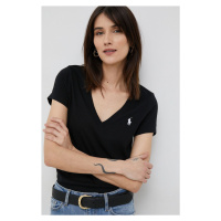Bavlněné tričko Polo Ralph Lauren černá barva, 211902403