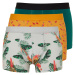 Trendyol 3-balení vícebarevný tropický vzor-ploché balení bavlněné boxerky