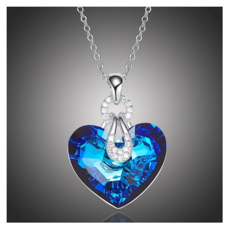Éternelle Exkluzivní náhrdelník Swarovski Elements Katherine Blue - srdce  NH1116-P0962B Modrá 40 | Modio.cz