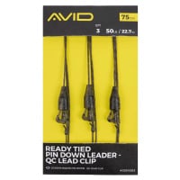Avid carp montáž ready tied pin down leader qc lead clip