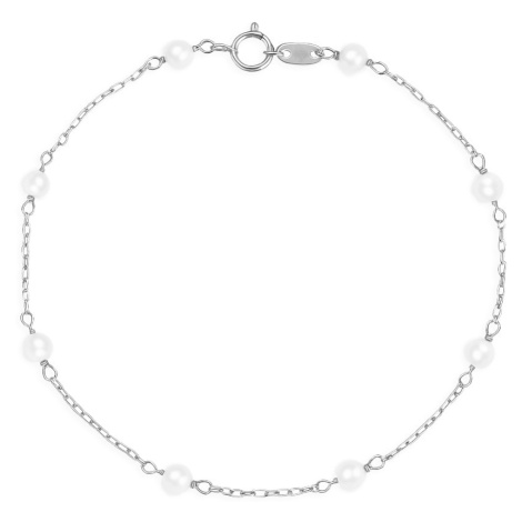 Brilio Něžný náramek z bílého zlata s říčními perlami 14/772.351P Esp-white