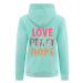 Mikina 'Love Peace Hope'