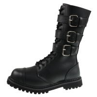 boty kožené unisex - Phantom Boots with Buckle - BRANDIT - 9005-black