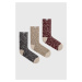 Ponožky Hollister Co. 3-pack pánské, vínová barva