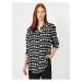 Koton Women's Black Patterned Shirt