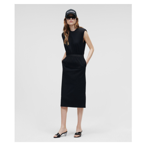 Šaty Karl Lagerfeld Jersey Dress W/Logo Tape - Černá