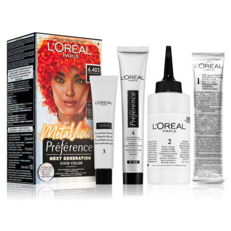 L’Oréal Paris Préférence Meta Vivids semi-permanentní barva na vlasy odstín 6.403 Meta Coral 1 k