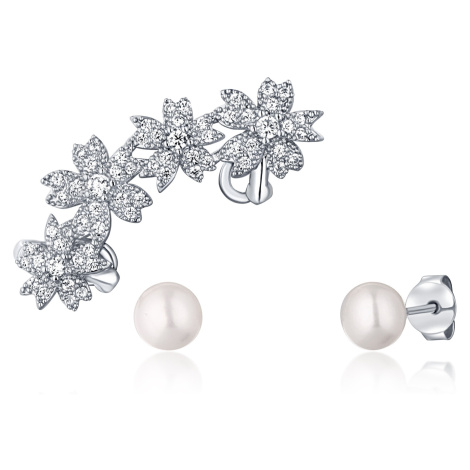 JwL Luxury Pearls Nádherný set perlových náušnic (1x záušnice, 2x pecková náušnice) JL0781