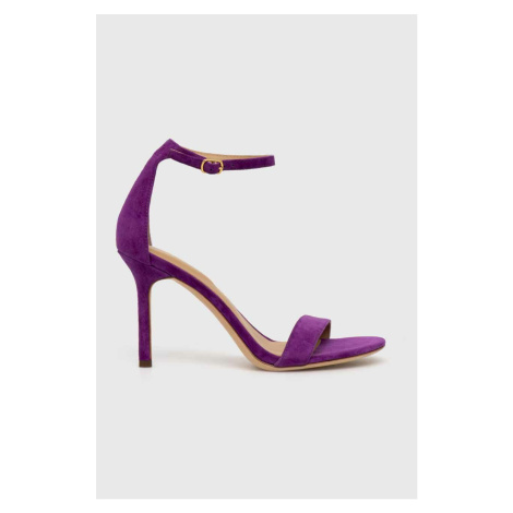 Semišové sandály Lauren Ralph Lauren Allie fialová barva, 80291600000000000