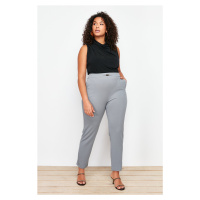 Trendyol Curve Gray Cigarette Accessory Detailed Knitted Trousers