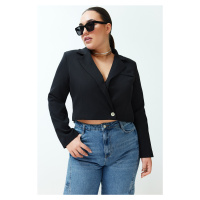 Trendyol Curve Black Blazer Woven Jacket