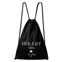 DOBRÝ TRIKO Bavlněný batoh s potiskem Více vína Barva: Černá