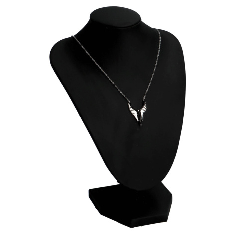 Něžný dámský náhrdelník s chirurgické oceli Wings Black Delami