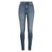 Ladies High Waist Skinny Jeans - tinted midblue washed