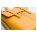 Dámský kožený batoh na patenty ražený - tmavě žlutá