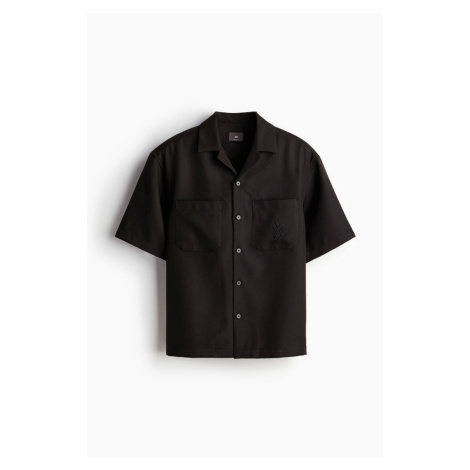 H & M - Keprová košile resort Regular Fit - černá H&M