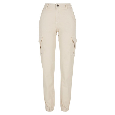 Ladies High Waist Cargo Pants - whitesand Urban Classics