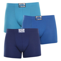3PACK pánské boxerky Styx long klasická guma modré (F9676869)