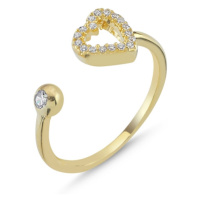 OLIVIE Stříbrný prsten SRDCE GOLD 5568