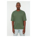 Trendyol Dark Green Men's Basic Crew Neck Oversized/Wide Cut, Short Sleeved T-Shirt