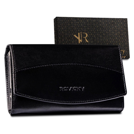 Módní dámská kožená peněženka Alvina, černá Rovicky